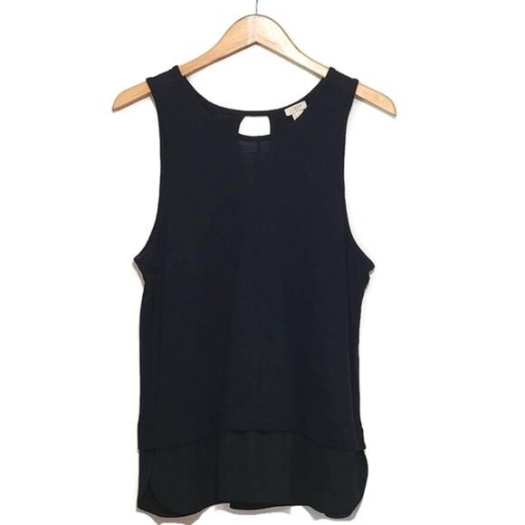 J Crew Scoop Neck Sleeveless Black Tiered Tunic Top Size Classic L - Picture 13 of 13